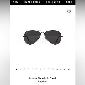 Classic all black Ray Ban Aviators!